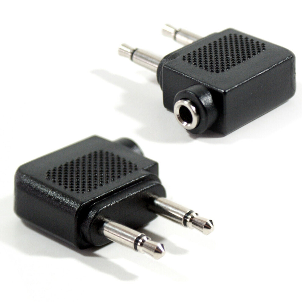 Aircraft Plane Airline Headphone Audio Adapter Dual 3.5Mm Mono To 1 Stereo Jack 5055538123436