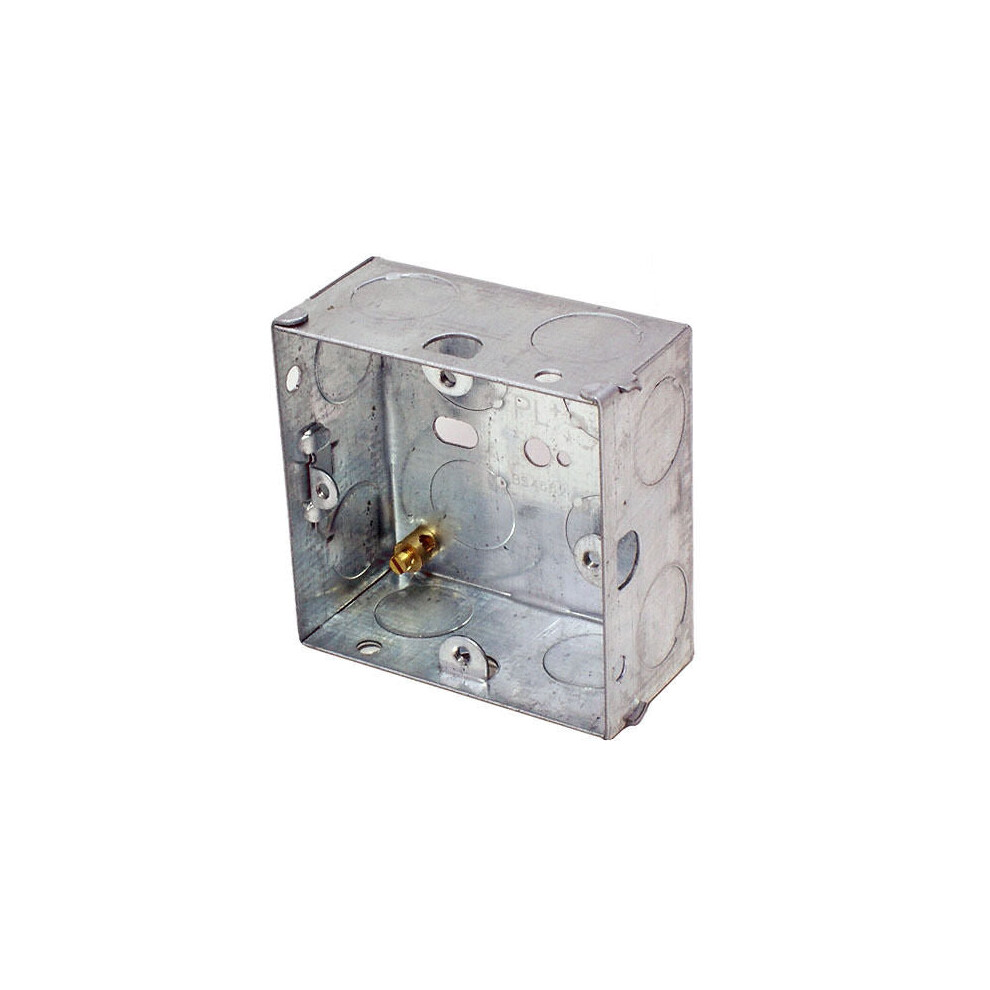 Loops 16Mm Single Metal Flush Mounted Back Box 1 Gang Brick Wall Hole Pattress