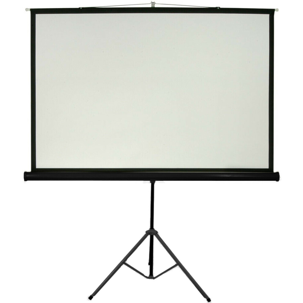 100" Tripod Floor Standing Pull Up Projector Screen 4:3 Portable Presentations 5055538198434