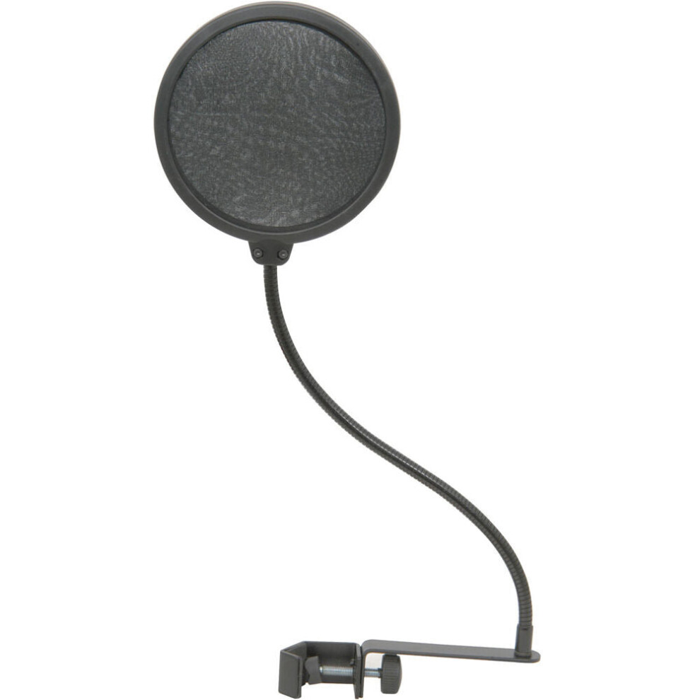 5" (125mm) Dual Microphone Pop Screen Flexible Gooseneck Studio Noise Filter