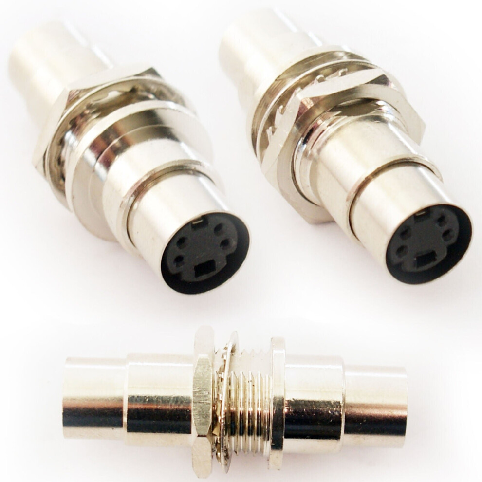 Loops S Video Coupler Adapter 4 Pin Mini Din Wall Panel To Female Plate Chassis Mount
