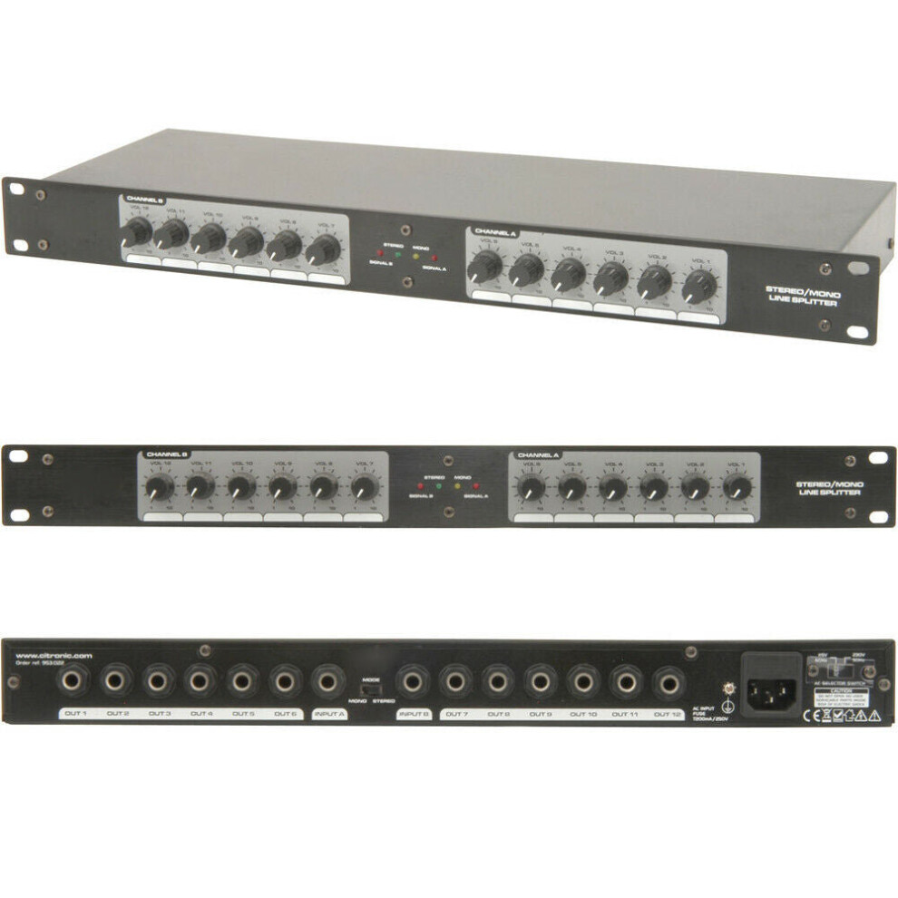 2X6 6.35Mm 1/4" Speaker Matrix 12 Zone Switch Splitter Mono Stereo Distribution 5055538143458