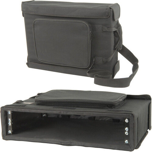 Loops 19" 2U Rack Mount Transit Carry Bag Patch Panel Padded Case DJ Mixer Audio