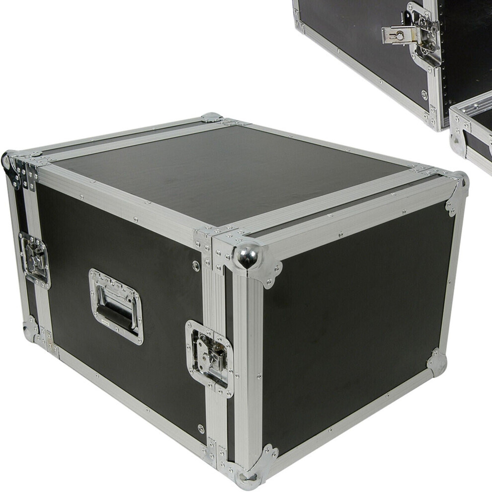 Loops 19" 10U Equipment Patch Panel Flight Case Transit Storage Handle Dj Pa Mixer Box