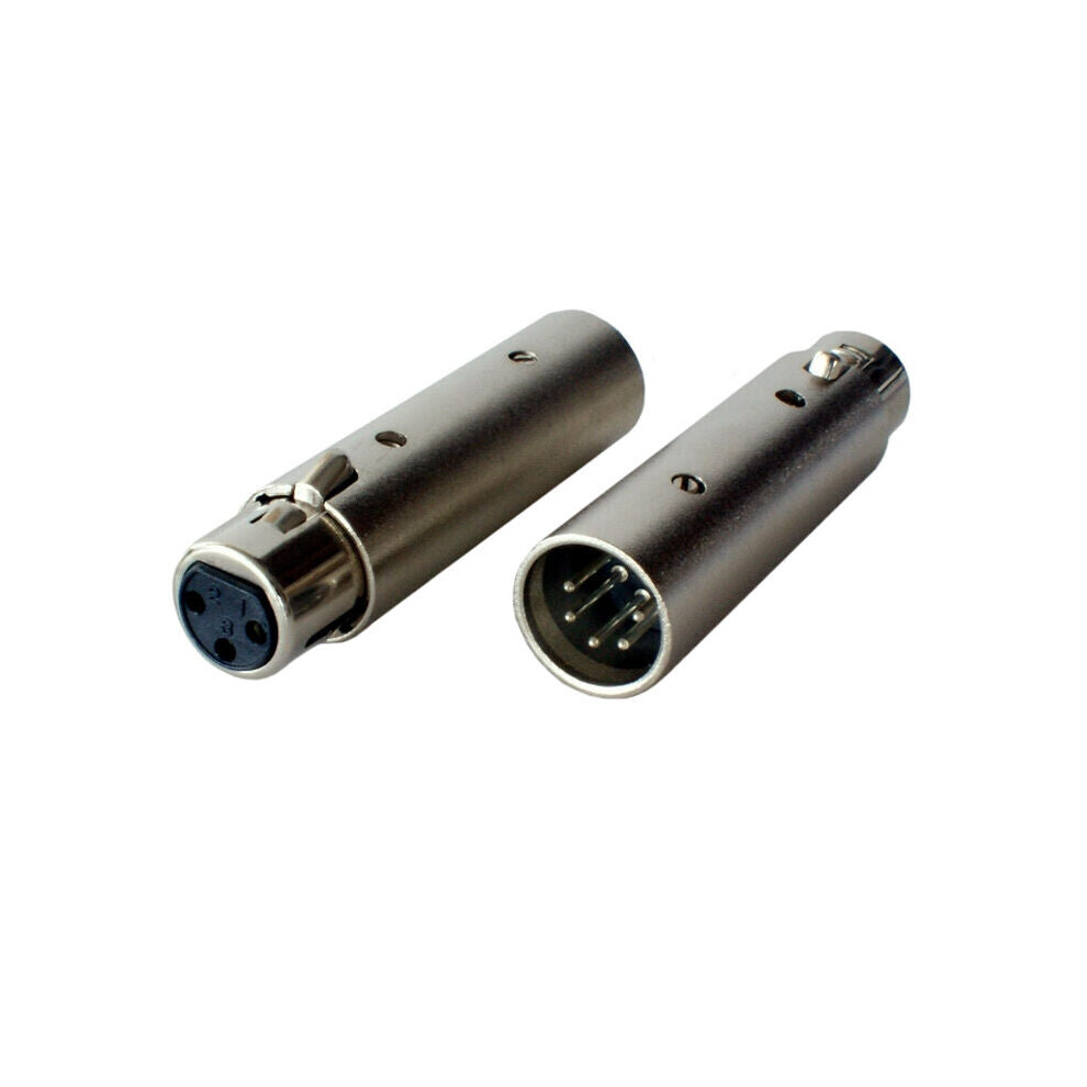 XLR 5 Pin Male to 3 Pin Female DMX Adapter Converter Plug Socket Lighting Barrel