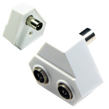 2 Port Way TV Aerial Wall Splitter Adapter White Female Coaxial Socket Y Split