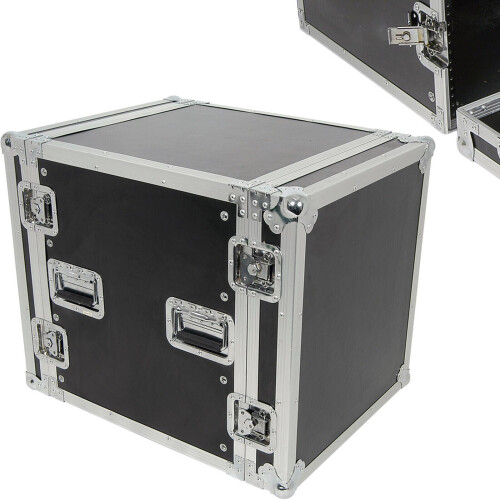Loops 19" 12U Equipment Patch Panel Flight Case Transit Storage Handle DJ PA Mixer Box