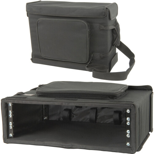 Loops 19" 3U Rack Mount Transit Carry Bag Patch Panel Padded Case DJ Mixer Audio