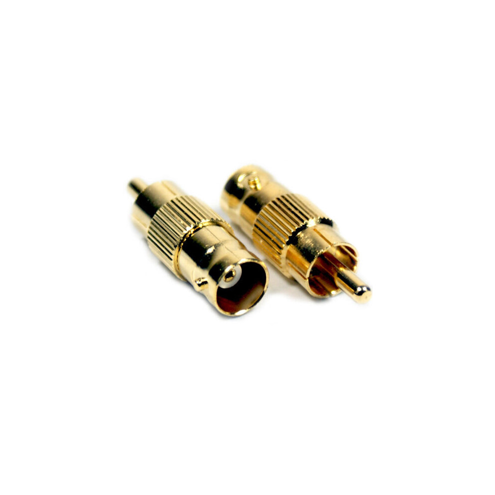 GOLD RCA PHONO Plug to BNC Female Adapter CCTV Video Camera DVR Converter Socket