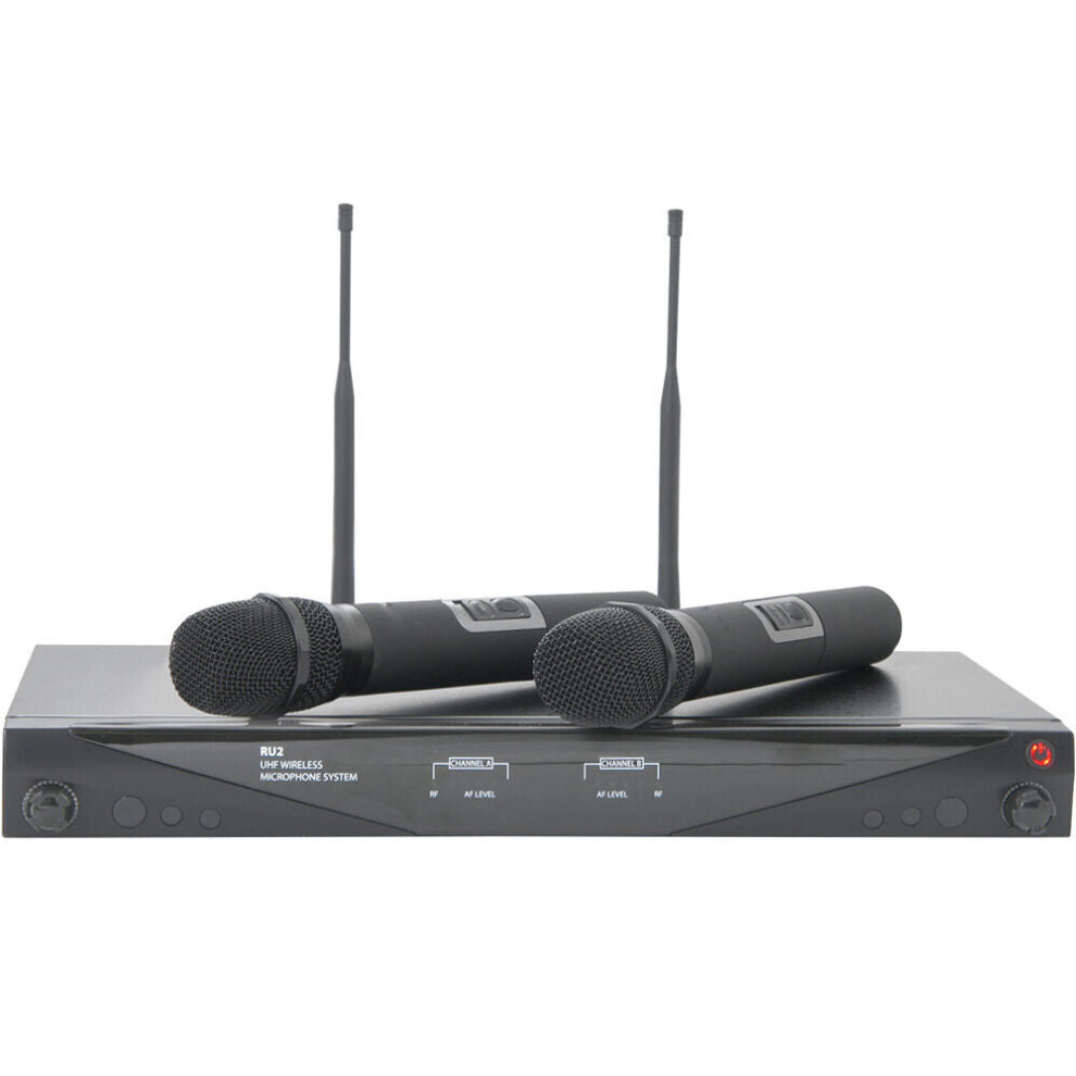 Loops 60M Wireless Microphone Receiver System 2X Handheld Dynamic Mic Mobile Karaoke
