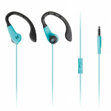 KitSound Exert Wired Sports In-Ear Headphones with Microphone - Blue