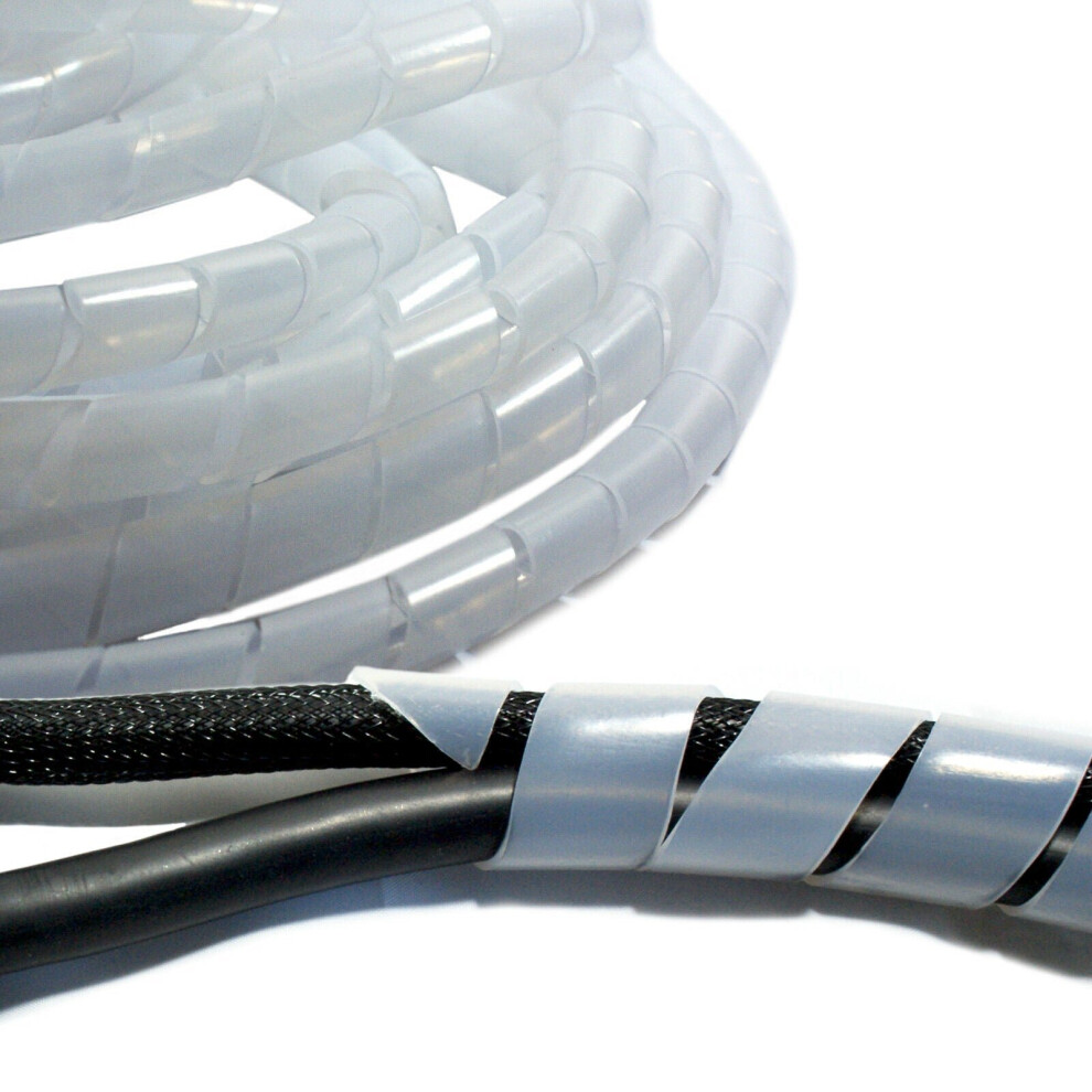 Loops 10M Cable Tidy Spiral Wrap For 5-12Mm Lead Wire Binding Hide Management Neat
