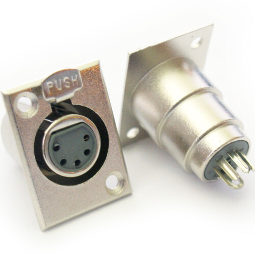 Loops XLR 5 Pin Pole Female Solder Connector Chassis Patch Panel Mount Module Socket