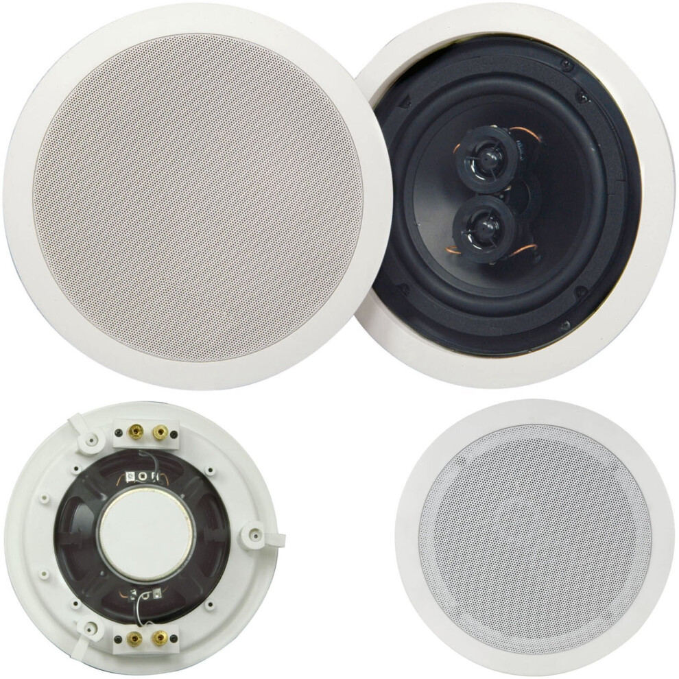 Quality 6.5" 100W Dual Tweeter Stereo Ceiling Speaker 8Ohm Compact Hi Fi Roof Pa 5055538146336