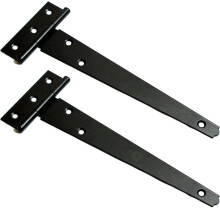 2x 4" Inch x 100mm T Hinges Black Outdoor Gate/Door Garden Shed Tee Strap