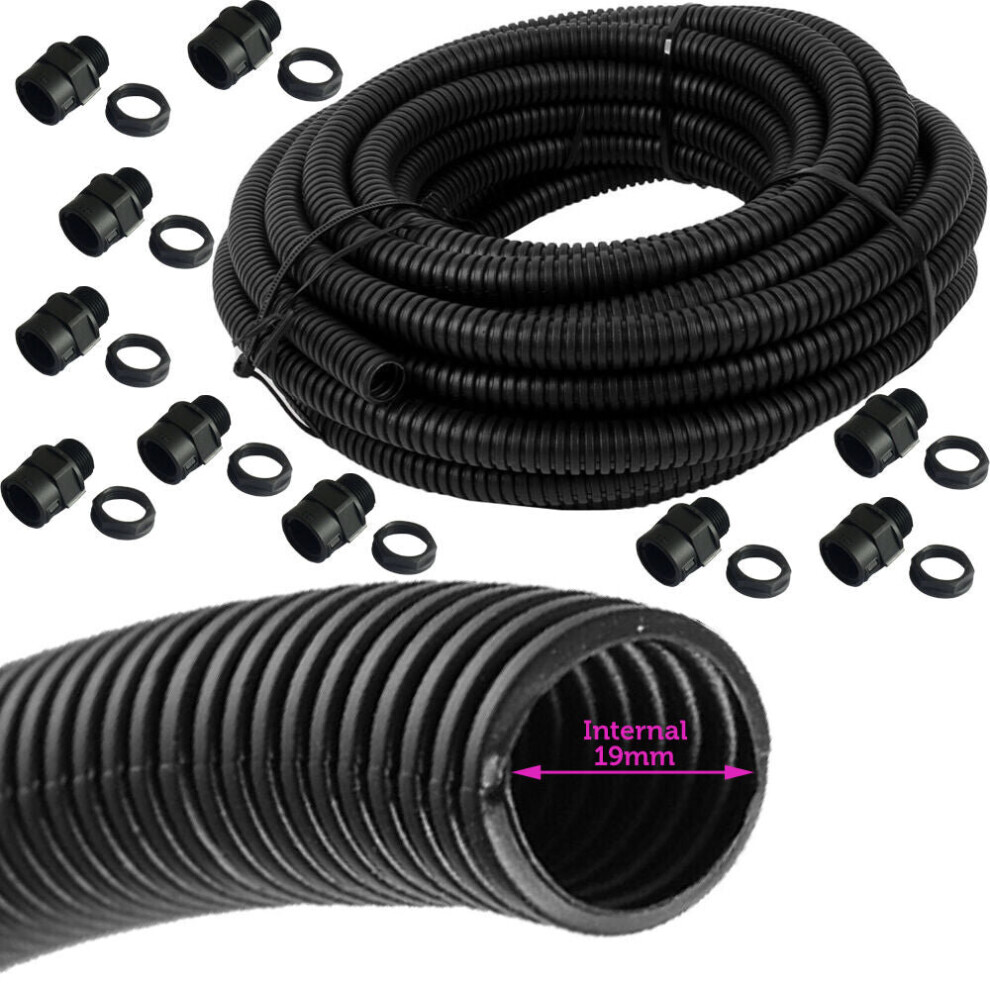 10m 25mm Outdoor External Cable Conduit Flexible Enclosure Trunking Tube CCTV