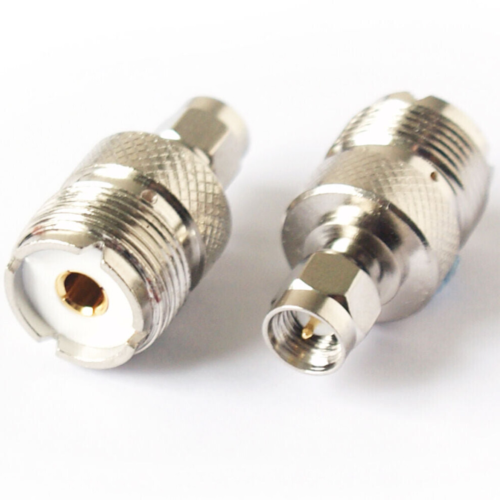 Loops Sma Plug To Uhf Pl259 Female Adapter Converter Antenna Coax Amateur Radio Thread