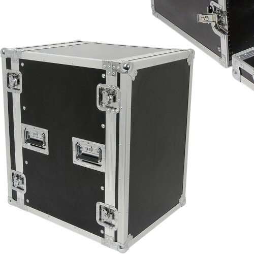 Loops 19" 16U Equipment Patch Panel Flight Case Transit Storage Handle DJ PA Mixer Box
