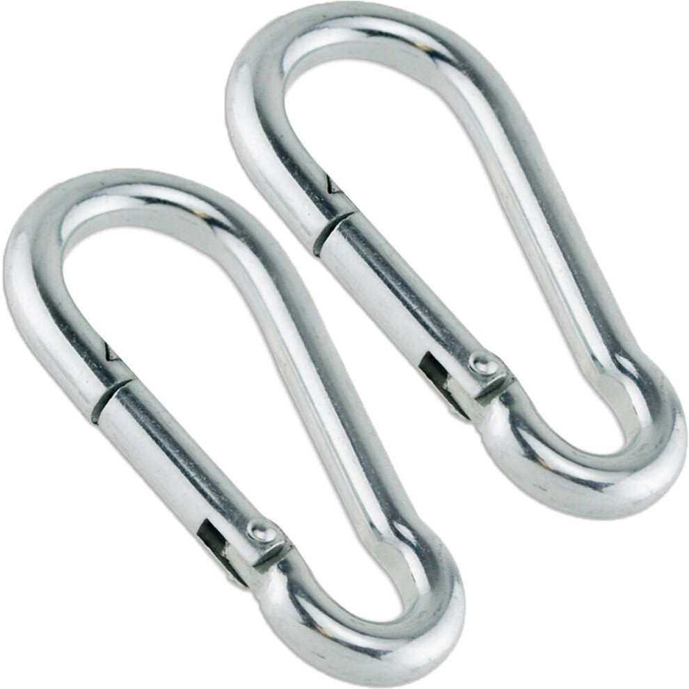 2 PACK 6mm Quality Stainless Steel Carbine Wire Rope Clip Hook Carabina