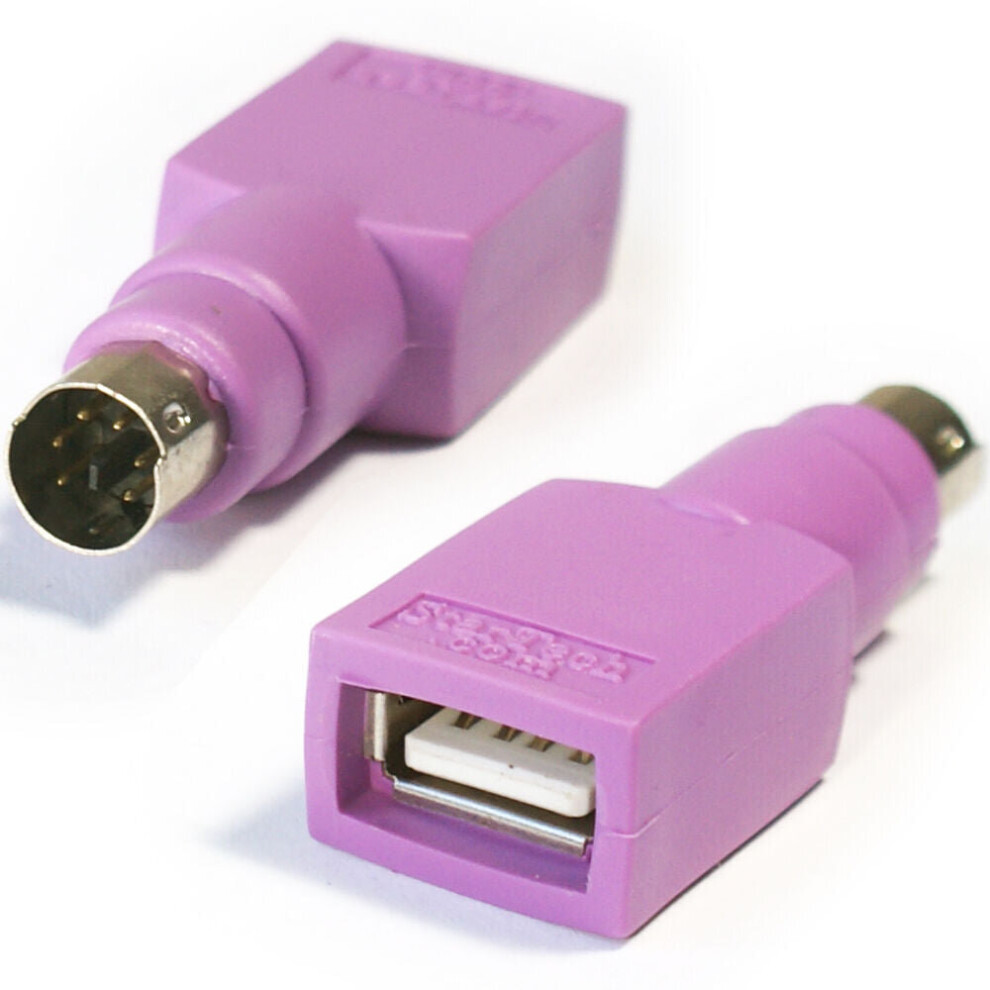 Loops Ps/2 Male To Usb Female Keyboard Mouse Adapter For Cable Lead Ps2 6 Pin Mini Din