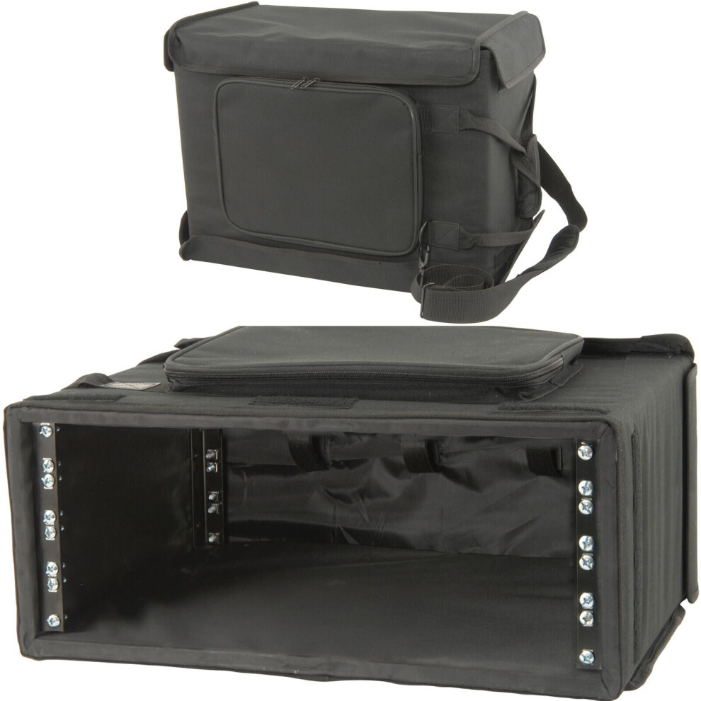 19" 4U Rack Mount Transit Carry Bag Patch Panel Padded Case DJ Mixer Audio