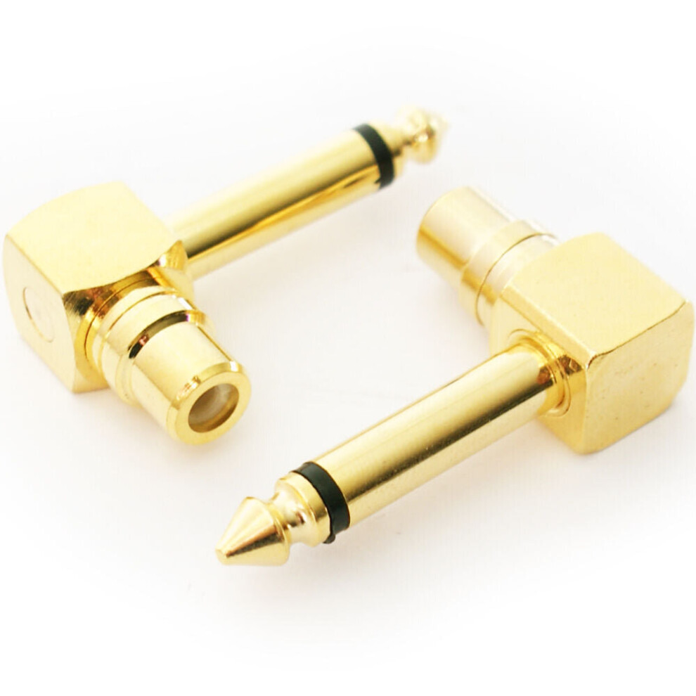 Loops 6.35Mm 1/4" Mono Jack Plug To Rca Socket Female Adapter Phono Microphone Guitar