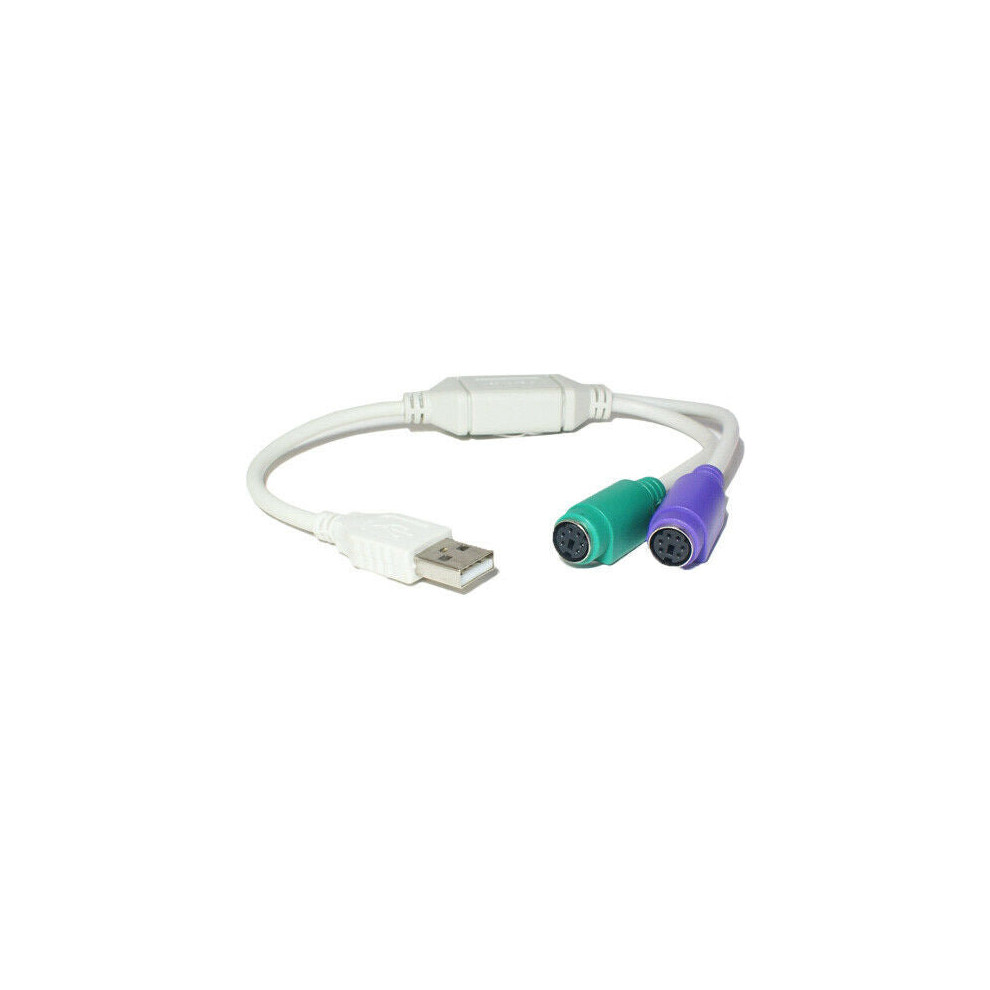 Loops Usb To 2X Ps/2 Dual Keyboard & Mouse Adapter Cable Ps2 6 Pin Mini Din Pc Lead