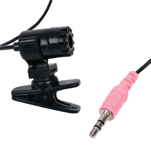 Loops Black Clip on Microphone Mic PC Laptop 3.5mm Jack VOIP High Sensitivity