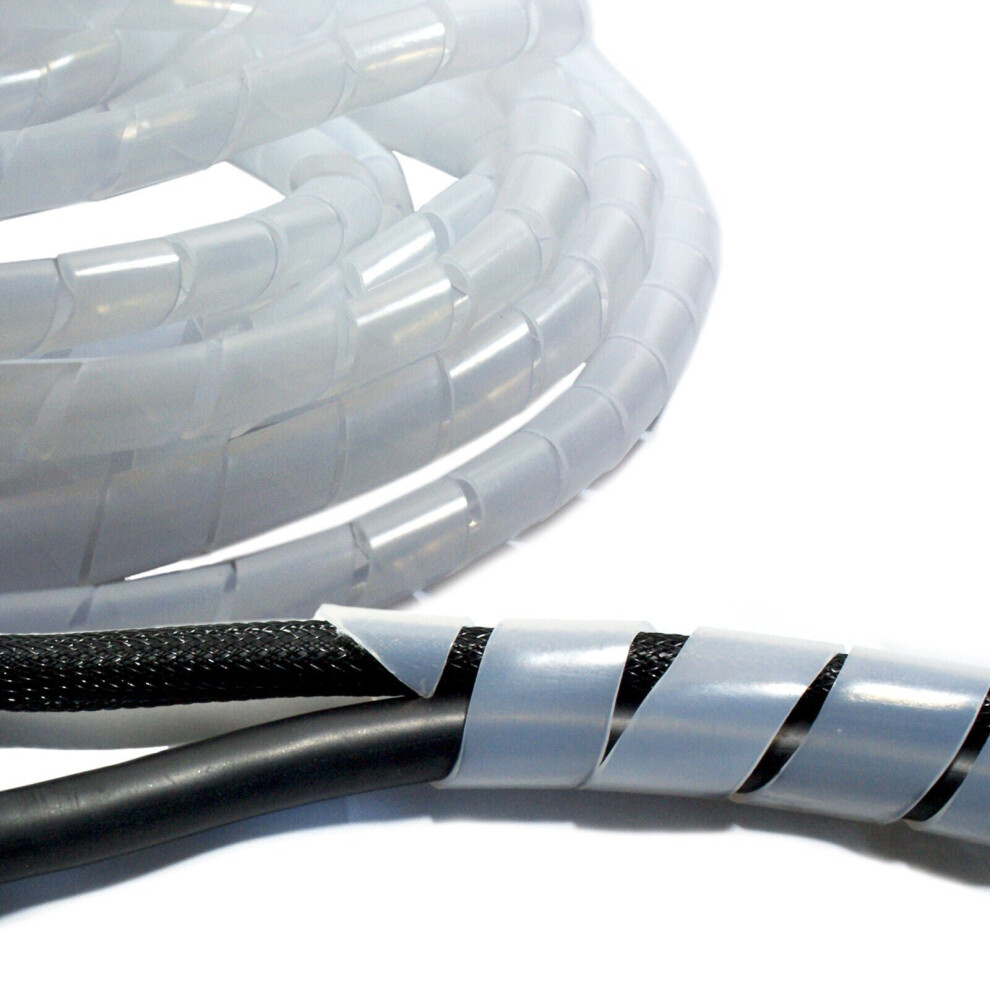 Loops 10M Cable Tidy Spiral Wrap For 12 20Mm Lead Wire Binding Hide Management Neat
