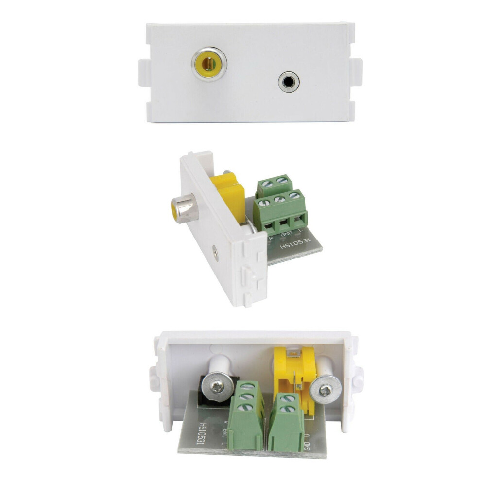 2.5MM & RCA COMPOSITE VIDEO SOCKET Module Modular WALL FACE PLATE OUTLET