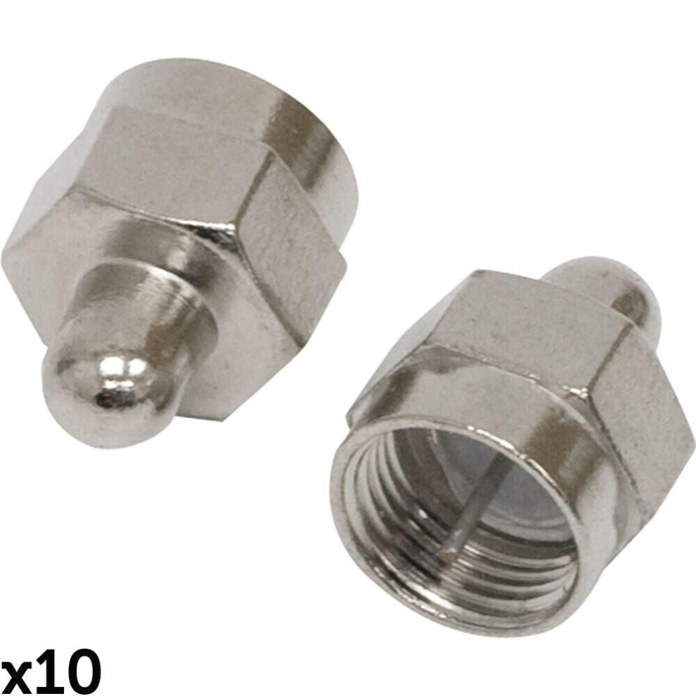 10x F Type Screw Male Terminator Plug Cap Coaxial Satellite End Connector Cover