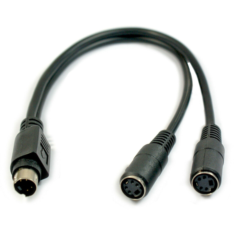 S Video 1 Male To 2 Female Y Splitter Cable Adapter 5055538107115