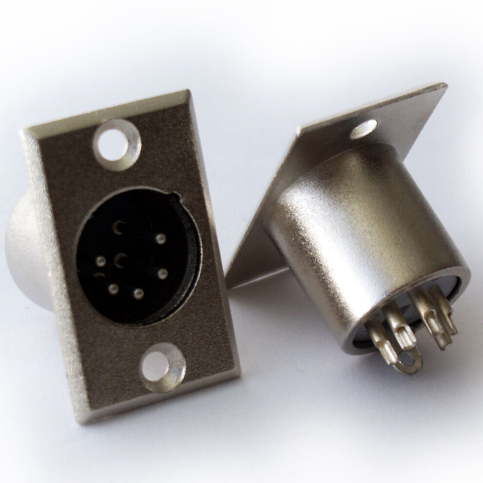 Loops Xlr 5 Pin Pole Male Solder Connector Chassis Patch Panel Mount Module Plug