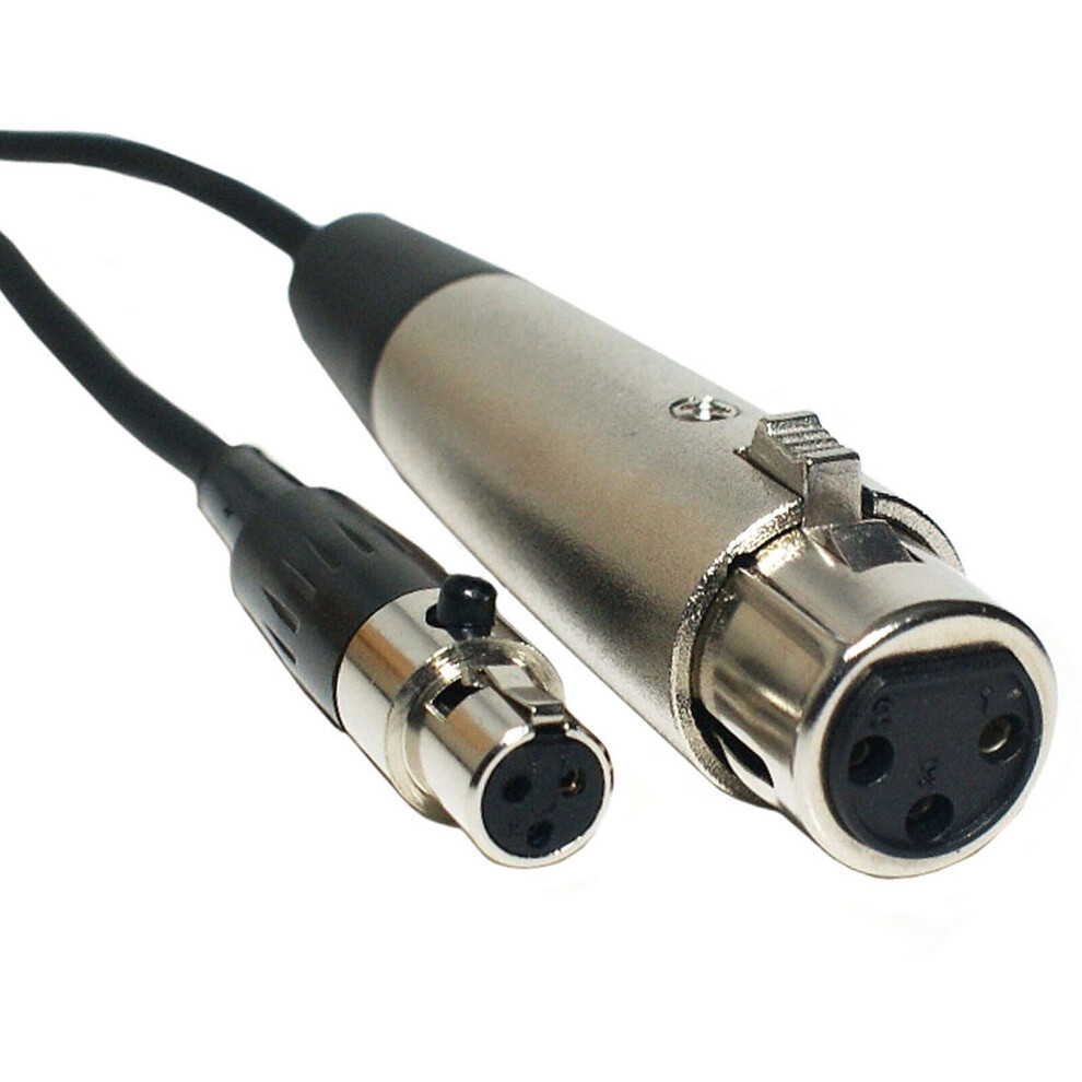 1.5m 3 Pin XLR Socket to Mini XLR Female Microphone Cable Headset Plug Lead