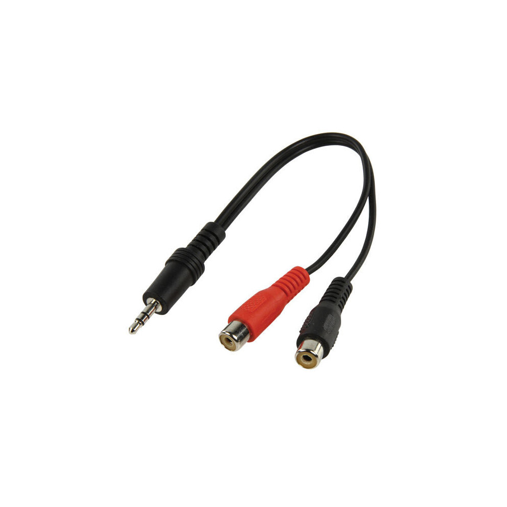 0.2m 3.5mm Stereo Jack Plug to 2 RCA PHONO Female Cable AUX Socket Adapter