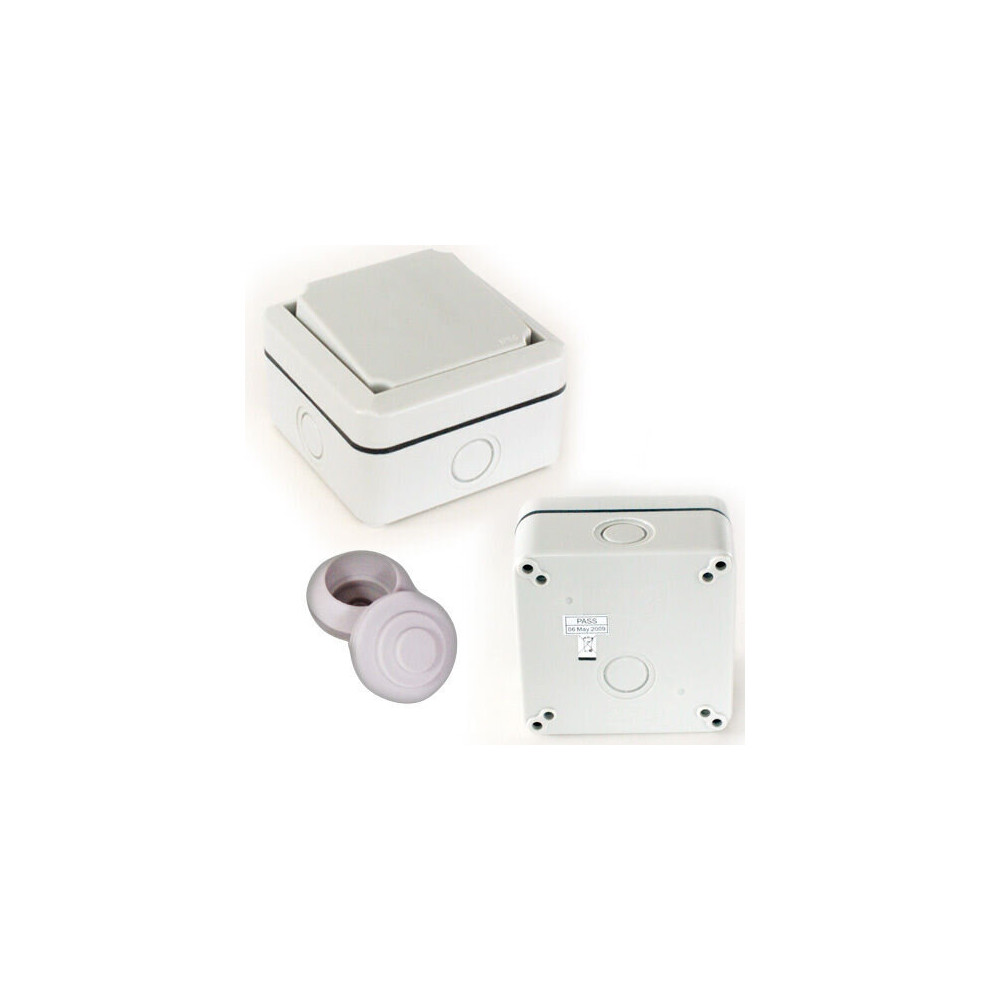 SINGLE LIGHT SWITCH 2 WAY WEATHERPROOF OUTDOOR GARDEN UK OUTLET IP66