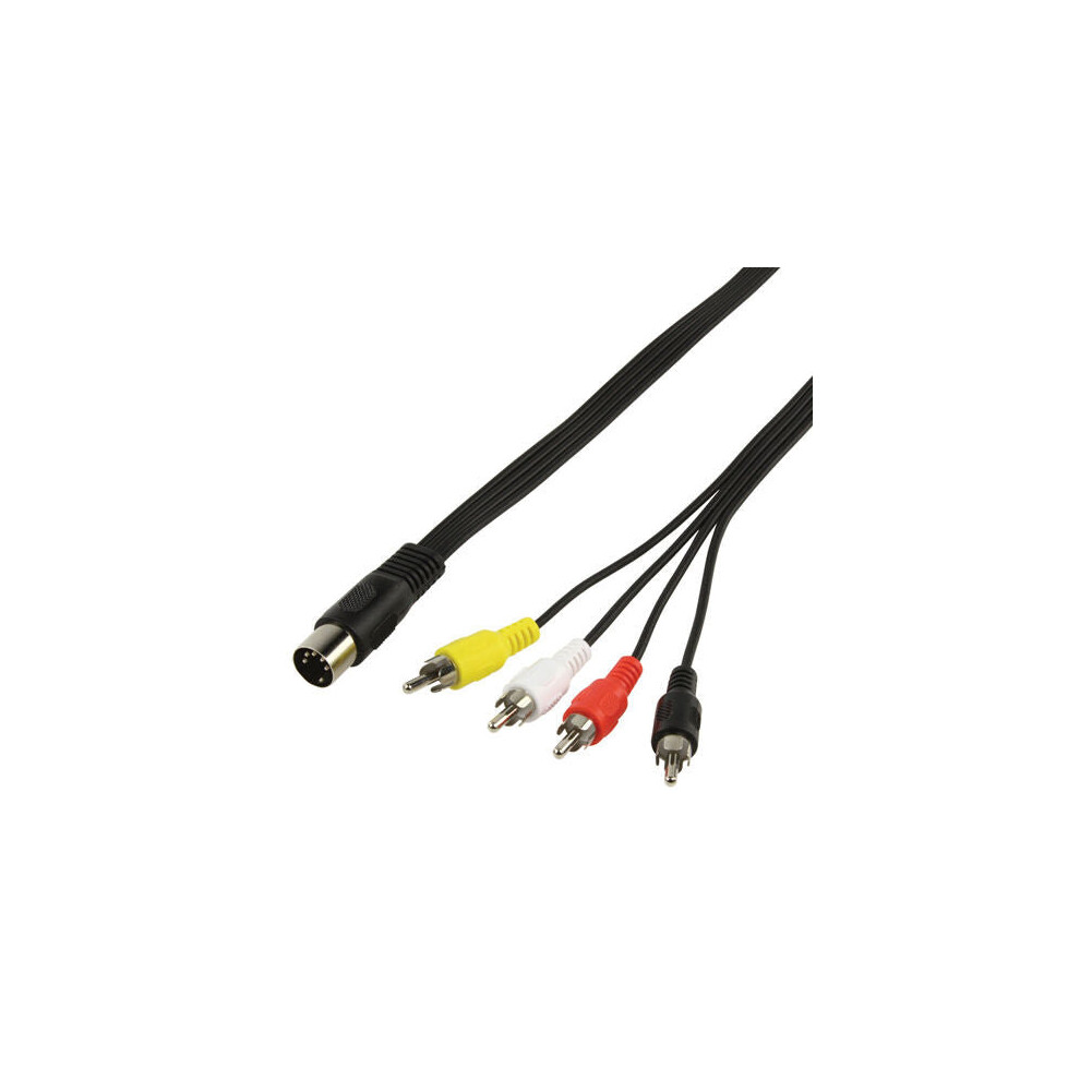 1M 5 Pin Din Plug To 4 Rca Male Audio Adapter Phono Cable Lead Camera Cctv 5055538106903
