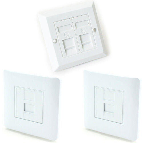 Loops Double & 2x Single CAT6 Wall Face Plates RJ45 Ethernet Network Data Socket