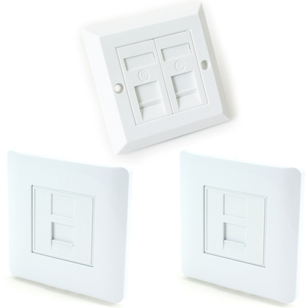 Loops Double & 2X Single Cat6 Wall Face Plates Rj45 Ethernet Network Data Socket