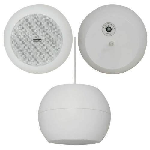 Loops 5" 20w White Hanging Suspended Pendant Ceiling Speaker 100v & 8ohm Background
