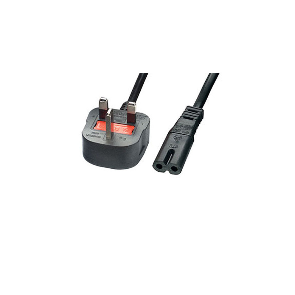 2M Uk Mains Plug To C7 Figure Fig 8 Power Cable 240V Transformer Charger Lead 5055538112126