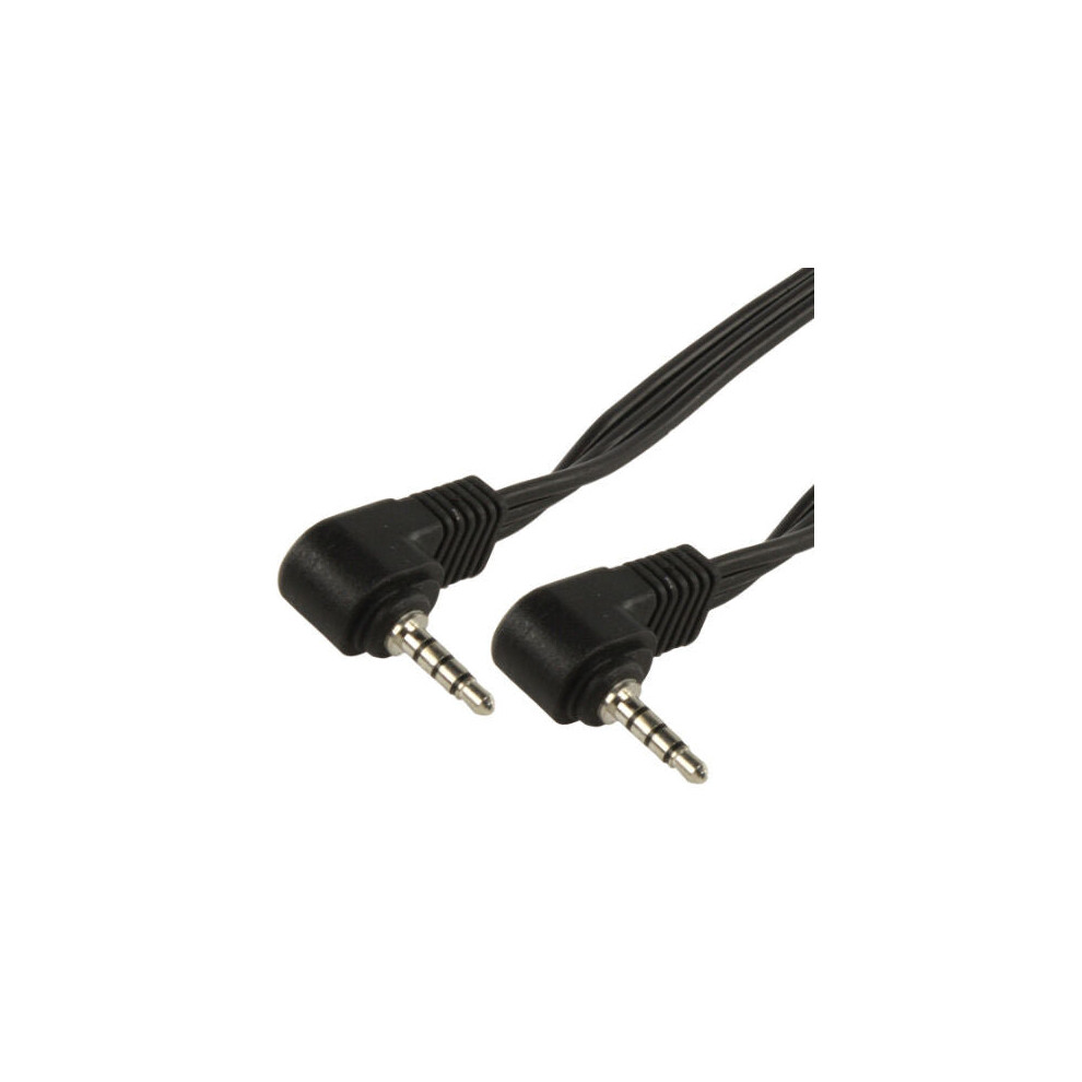 2m 3.5mm 4 Pole Jack Plug Cable Right Angled 90 Degree 3 Ring Camcorder Lead