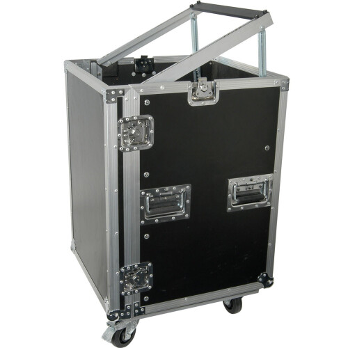Loops 19" 16U Equipment Rack With Wheels Patch Panel Mount Case PA DJ Mixer Amp Audio