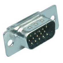 15 Pin Male D Sub VGA Plug Solder Connector High Density Chassis Panel Mount