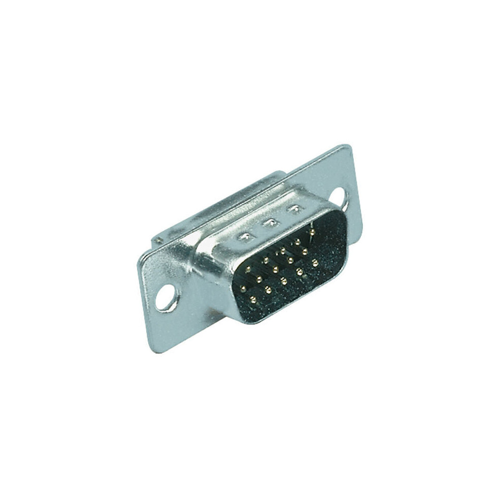 15 Pin Male D Sub Vga Plug Solder Connector High Density Chassis Panel Mount 5055538107511