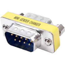 9 Pin D SUB RS232 Male to Plug Coupler Adapter PC Serial Gender Changer Joiner