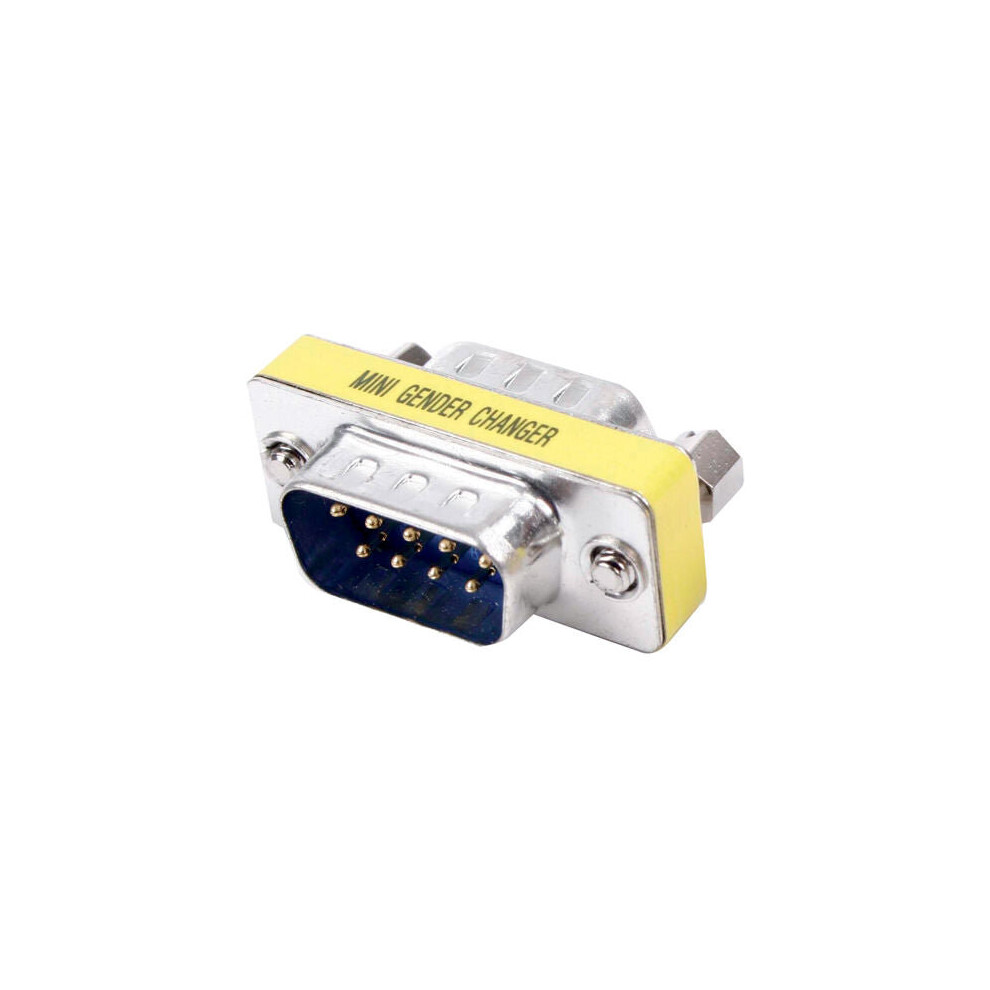 9 Pin D SUB RS232 Male to Plug Coupler Adapter PC Serial Gender Changer Joiner