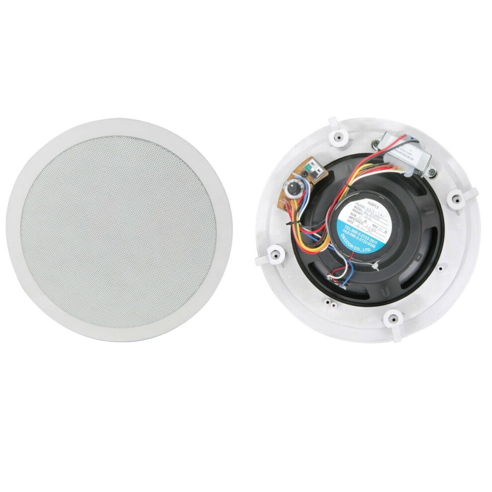 Loops 8" Round Ceiling / Wall Speaker 100V / 8Ohm Line 2 Way Premium Pa Surround