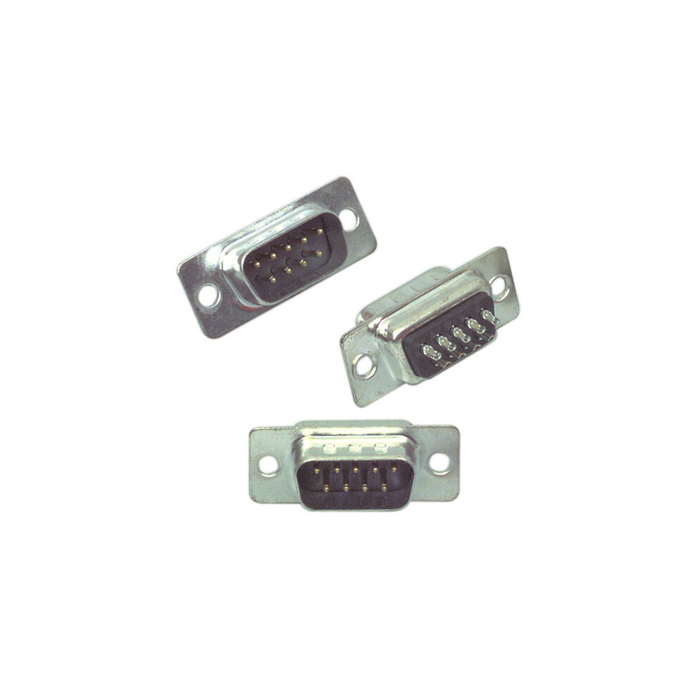 Loops 9 Pin Male D Sub Chassis Connector Solder Plug Rs232 Computer Pc Serial