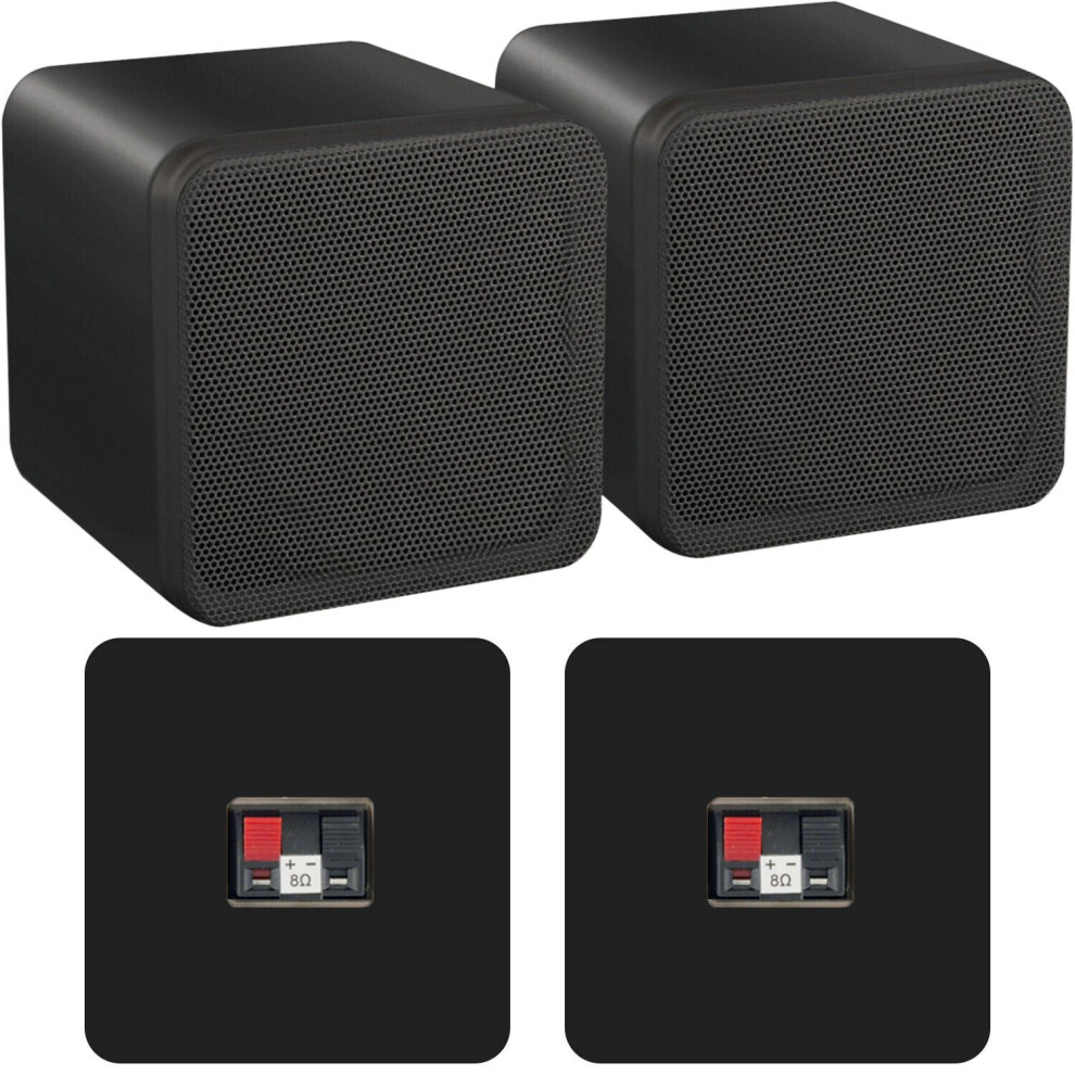 Pair Of 4 Inch Abs Bookshelf Speakers - 80W 8Ohm - Hifi Surround Sound Home Cinema Black 5055538142789
